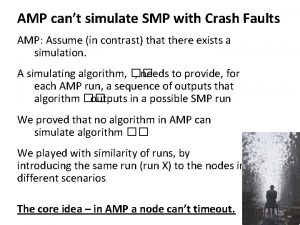 AMP cant simulate SMP with Crash Faults AMP