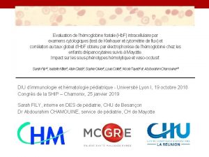 Evaluation de lhmoglobine ftale Hb F intracellulaire par