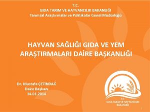 T C GIDA TARIM VE HAYVANCILIK BAKANLII Tarmsal