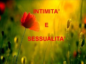 INTIMITA E SESSUALITA AMORIS LAETITIA n n n