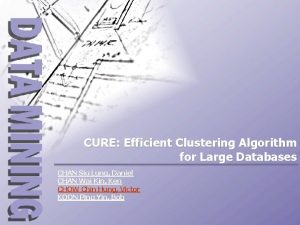 CURE Efficient Clustering Algorithm for Large Databases CHAN