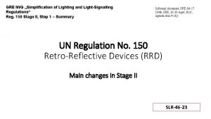 GRE IWG Simplification of Lighting and LightSignalling Regulations