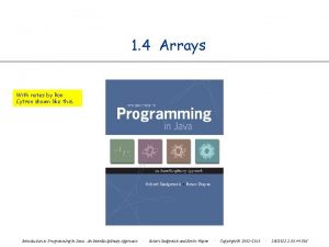 1 4 Arrays With notes by Ron Cytron