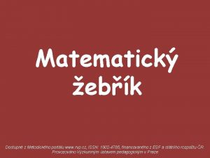 Matematick ebk Dostupn z Metodickho portlu www rvp
