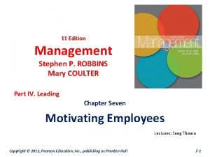 11 Edition Management Stephen P ROBBINS Mary COULTER