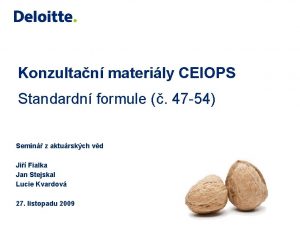 Konzultan materily CEIOPS Standardn formule 47 54 Semin