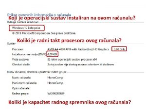 Koji je operacijski sustav instaliran na ovom raunalu