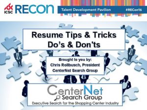 Resume Tips Tricks Dos Donts Brought to you
