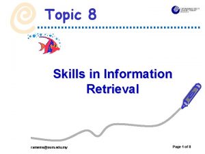 OUMH 1103 Topic 8 Skills in Information Retrieval