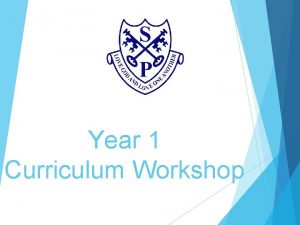 Year 1 Curriculum Workshop Our Curriculum aims High