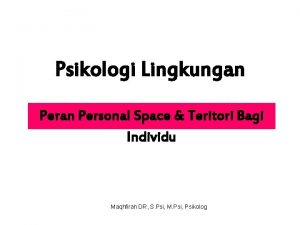 Psikologi Lingkungan Personal Space Teritori Bagi Individu Maqhfirah