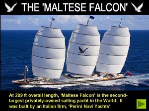 At 289 ft overall length Maltese Falcon is