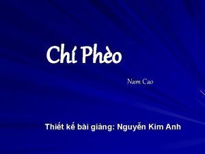 Ch Pho Nam Cao Thit k bi ging