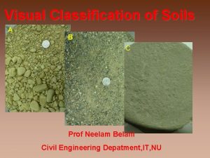 Visual Classification of Soils Prof Neelam Belani Civil