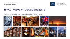 ESRC Research Data Management Louise Richards Data Infrastructure