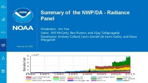 Summary of the NWPDA Radiance Panel Moderator Jim