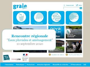 Rencontre rgionale Eaux pluviales et amnagement 10 septembre