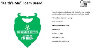 Keiths Me Foam Beard Foam cheering novelty beard