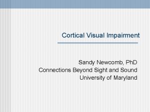 Cortical Visual Impairment Sandy Newcomb Ph D Connections