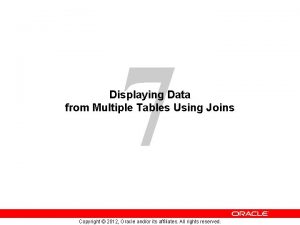 7 Displaying Data from Multiple Tables Using Joins