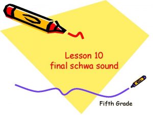 Lesson 10 final schwa sound Fifth Grade Spelling