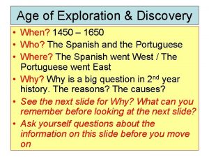 Age of Exploration Discovery When 1450 1650 Who