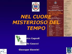 NEL CUORE MISTERIOSO DEL TEMPO Gianpietro Cagnoli Antonello