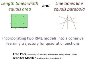 Length times width and Line times line equals