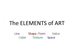 The ELEMENTS of ART Line Shape Form Value