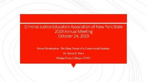 Criminal Justice Educators Association of New York State