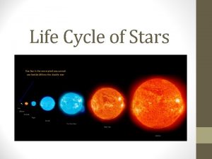 Life Cycle of Stars Main Sequence Stars Main