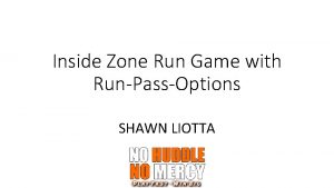 Inside Zone Run Game with RunPassOptions SHAWN LIOTTA