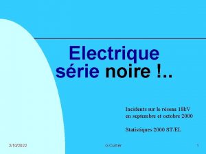 Electrique srie noire Incidents sur le rseau 18