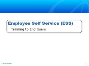 Employee Self Service ESS Training to End Users