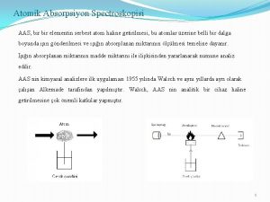 Atomik Absorpsiyon Spectroskopisi AAS bir elementin serbest atom