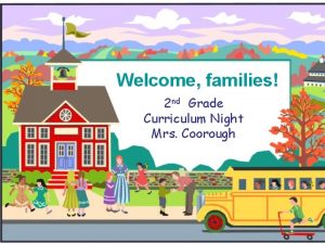Welcome families 2 nd Grade Curriculum Night Mrs