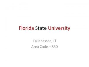 Florida State University Tallahassee Fl Area Code 850