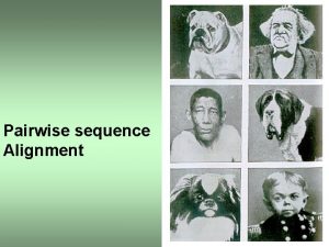 Pairwise sequence Alignment Types of Alignment Global alignment