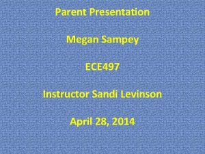 Parent Presentation Megan Sampey ECE 497 Instructor Sandi
