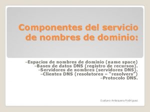 Componentes del servicio de nombres de dominio Espacios