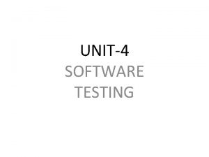 UNIT4 SOFTWARE TESTING What is Testing Many people