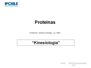 Proteinas Professor Vernica Pantoja Lic MSP Kinesiologia IPCHILE