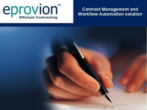 Contract Management and Workflow Automation solution Contract Management