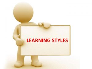 LEARNING STYLES Learning StylesCognitive Styles The habitual manner