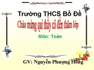 Trng THCS B Mn Ton GV Nguyn Phng