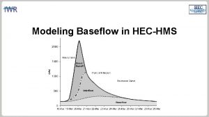 Modeling Baseflow in HECHMS BASEFLOW IN HECHMS In