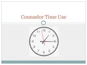 Counselor Time Use ASCA Recommends School counselors Spend