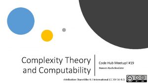 Complexity Theory and Computability Code Hub Meetup 19