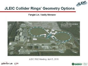 JLEIC Collider Rings Geometry Options Fanglei Lin Vasiliy