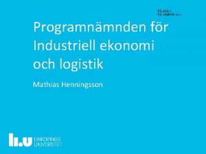 BILAGA 0 PIL NMND 20 1 Programnmnden fr